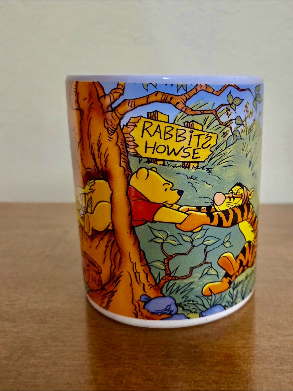 Vintage Disney Winnie the Pooh "Stuck in Rabbit's Howse" ceramic mug